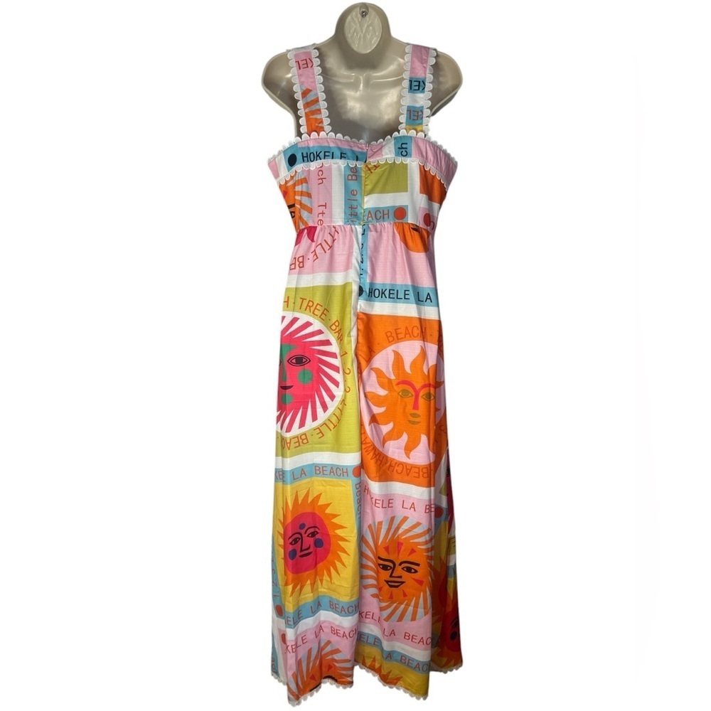 Sunday Up Beach Colorful Maxi Dress Sz L - Picture 4 of 8